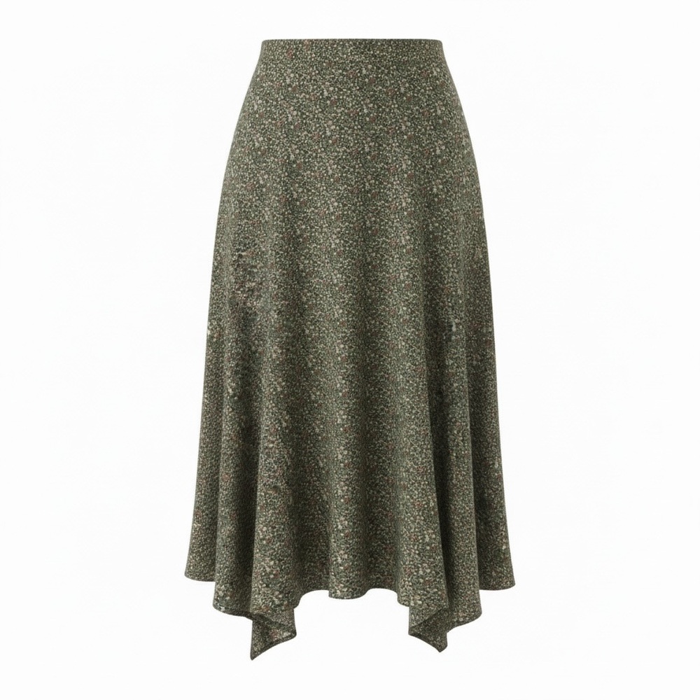 Floral handkerchief midi skirt